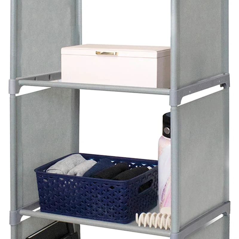 4-Tier Shelves, Grey 4 4-Tier Shelves, Grey - Image 2