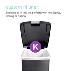 40L Slim Plastic Kitchen Step Trash Can Black -Cleaning Essentials Sales 40l slim plastic kitchen step trash can black 2