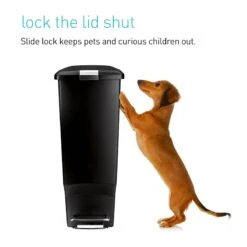 40L Slim Plastic Kitchen Step Trash Can Black -Cleaning Essentials Sales 40l slim plastic kitchen step trash can black 5