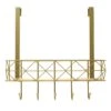 5-Hook Gold Bombay Diamond With Bamboo Brass Basket Over The Door Hanger 2 5-Hook Gold Bombay Diamond With Bamboo Brass Basket Over The Door Hanger -Cleaning Essentials Sales 5 hook gold bombay diamond with bamboo brass basket over the door hanger
