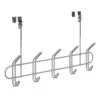 5-Hook Over The Door Hanger, Silver 1 5-Hook Over The Door Hanger, Silver -Cleaning Essentials Sales 5 hook over the door hanger silver