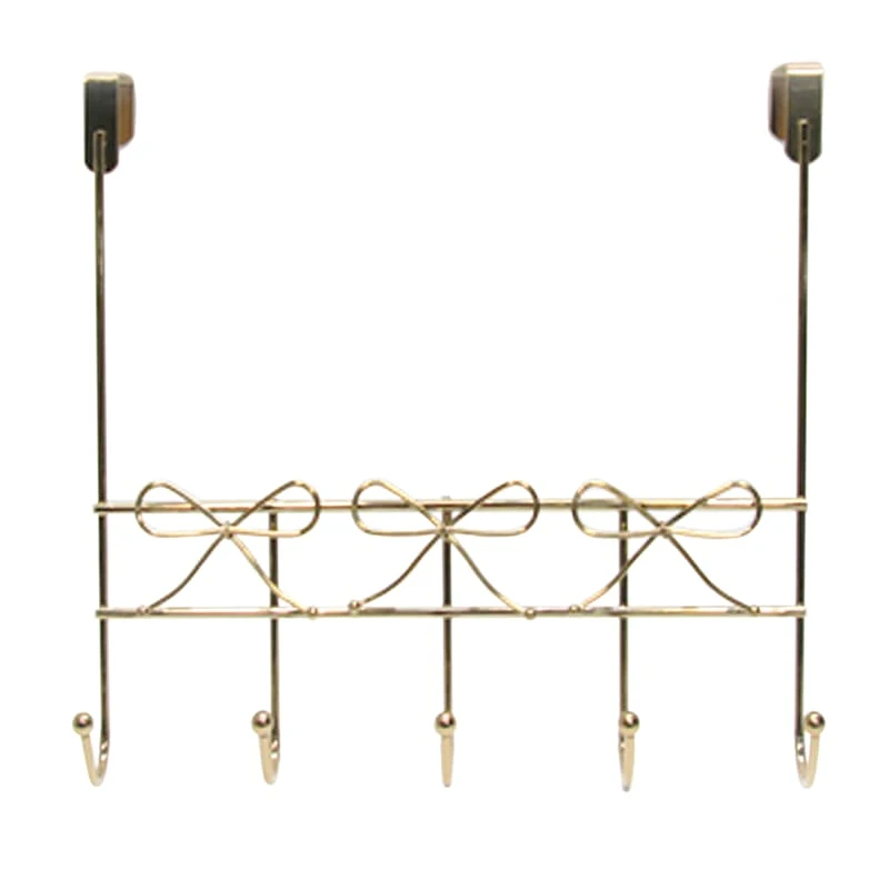 5-Hook Sophie Over The Door Hanger, French Gold 3 5-Hook Sophie Over The Door Hanger, French Gold