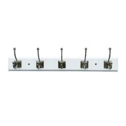5-Hook Square Wall Hanger, White