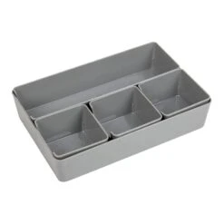 5-Pack Drawer Bin, Grey