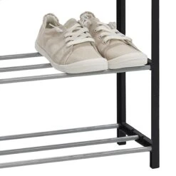 5-Tier Metal Shoe Rack, Black -Cleaning Essentials Sales 5 tier metal shoe rack black 2