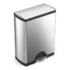 50 Liter (13.2 Gal) Classic Rectangular Step Trash Can Brushed Stainless Steel -Cleaning Essentials Sales 50 liter 13.2 gal classic rectangular step trash can brushed stainless steel