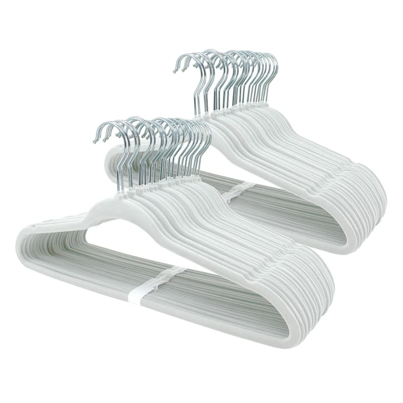 50-Pack Velvet Hanger, White 3 50-Pack Velvet Hanger, White