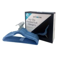 50-Pack Velvet Suit Hangers, Allure Blue -Cleaning Essentials Sales 50 pack velvet suit hangers allure blue 4