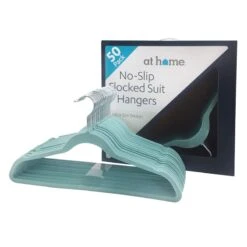 50-Pack Velvet Suit Hangers, Aquifer Blue -Cleaning Essentials Sales 50 pack velvet suit hangers aquifer blue 5