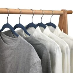 50-Pack Velvet Suit Hangers, Dark Blue -Cleaning Essentials Sales 50 pack velvet suit hangers dark blue 3