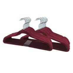 50-Pack Velvet Suit Hangers, Fuchsia 10 50-Pack Velvet Suit Hangers, Fuchsia -Cleaning Essentials Sales 50 pack velvet suit hangers fuchsia 1