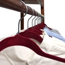 50-Pack Velvet Suit Hangers, Fuchsia 13 50-Pack Velvet Suit Hangers, Fuchsia -Cleaning Essentials Sales 50 pack velvet suit hangers fuchsia 4