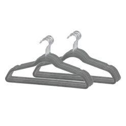 50-Pack Velvet Suit Hangers, Grey -Cleaning Essentials Sales 50 pack velvet suit hangers grey 1