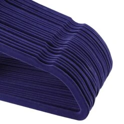 50-Pack Velvet Suit Hangers, Navy Blue -Cleaning Essentials Sales 50 pack velvet suit hangers navy blue 2