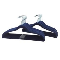 50-Pack Velvet Suit Hangers, Navy Blue -Cleaning Essentials Sales 50 pack velvet suit hangers navy blue 5