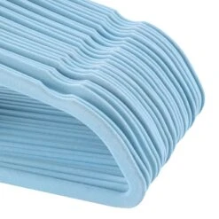 50-Pack Velvet Suit Hangers, Pastel Blue 9 50-Pack Velvet Suit Hangers, Pastel Blue -Cleaning Essentials Sales 50 pack velvet suit hangers pastel blue 2