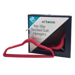 50-Pack Velvet Suit Hangers, Raspberry Red -Cleaning Essentials Sales 50 pack velvet suit hangers raspberry red 2