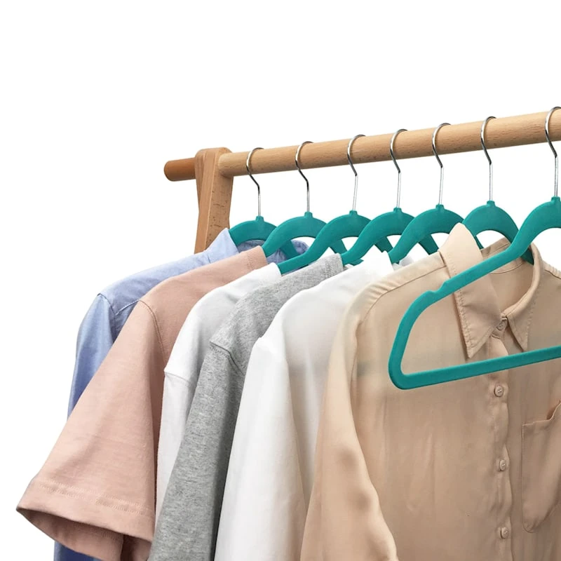 50-Pack Velvet Suit Hangers, Turkish Blue 7 50-Pack Velvet Suit Hangers, Turkish Blue - Image 5