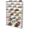 50-Pair Standing Shoe Rack, Gunmetal 1 50-Pair Standing Shoe Rack, Gunmetal -Cleaning Essentials Sales 50 pair standing shoe rack gunmetal