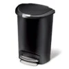 50L (13.2 Gal) Semi-Round Plastic Kitchen Step Trash Can With Lid Lock Black 1 50L (13.2 Gal) Semi-Round Plastic Kitchen Step Trash Can With Lid Lock Black -Cleaning Essentials Sales 50l 13.2 gal semi round plastic kitchen step trash can with lid lock black