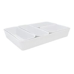 6-Piece Drawer Organizer, White