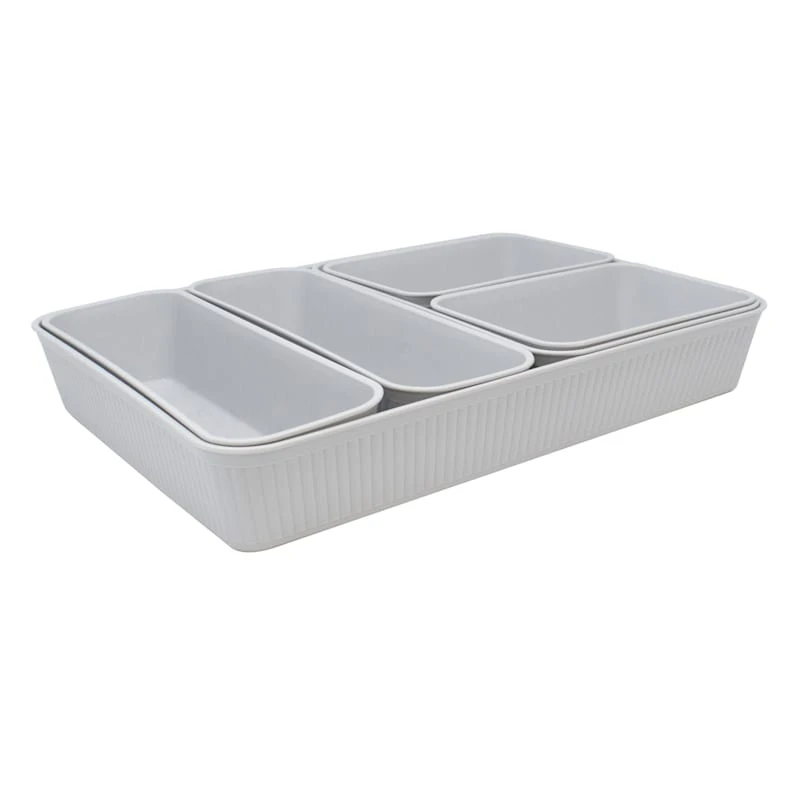 6-Piece Grey Drawer Organizer 3 6-Piece Grey Drawer Organizer