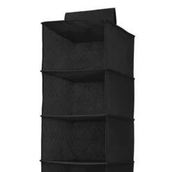 6-Shelf Hanging Sweater Organizer, Black -Cleaning Essentials Sales 6 shelf hanging sweater organizer black 1