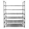 6-Tier Printed Shelf Shoe Rack, Black Linen 1 6-Tier Printed Shelf Shoe Rack, Black Linen -Cleaning Essentials Sales 6 tier printed shelf shoe rack black linen