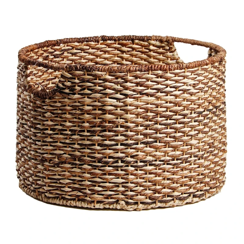 Bacburi Round Woven Abaca Storage Basket, Large 3 Bacburi Round Woven Abaca Storage Basket, Large