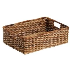 Bacburi Woven Abaca Under The Bed Storage Basket, Medium