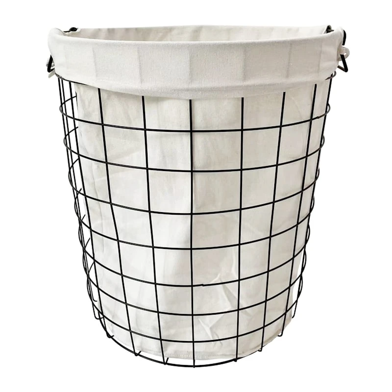 Black Metal Laundry Hamper With Handles, Large 3 Black Metal Laundry Hamper With Handles, Large