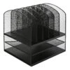 Black Metal Mesh File Rack Tray -Cleaning Essentials Sales black metal mesh file rack tray