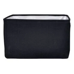 Black Rectangle Fabric Storage Basket, Medium