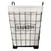 Black Square Metal Grid Laundry Hamper With Liner, Medium 1 Black Square Metal Grid Laundry Hamper With Liner, Medium -Cleaning Essentials Sales black square metal grid laundry hamper with liner medium