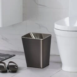 Black Stainless Steel Open Top Bin, 11.7l -Cleaning Essentials Sales black stainless steel open top bin 11.7l 4