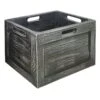 Black Wash Wooden Crate, Large -Cleaning Essentials Sales black wash wooden crate large