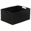 Black Weave Round Corner Storage Basket, Large -Cleaning Essentials Sales black weave round corner storage basket large