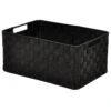 Black Weave Round Corner Storage Basket, Medium -Cleaning Essentials Sales black weave round corner storage basket medium