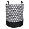 Black & White Triangle Print Laundry Hamper, Medium -Cleaning Essentials Sales black white triangle print laundry hamper medium
