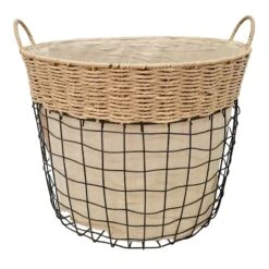 Blk Wire/Natrl Bskt W Liner M