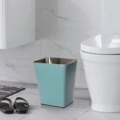 Blue Stainless Steel Open Top Bin, 11.7l 11 Blue Stainless Steel Open Top Bin, 11.7l -Cleaning Essentials Sales blue stainless steel open top bin 11.7l 4