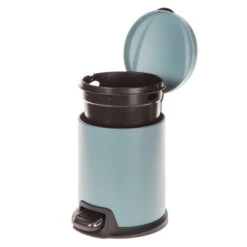 Blue Stainless Steel Round Pedal Bin, 5l 9 Blue Stainless Steel Round Pedal Bin, 5l -Cleaning Essentials Sales blue stainless steel round pedal bin 5l 2