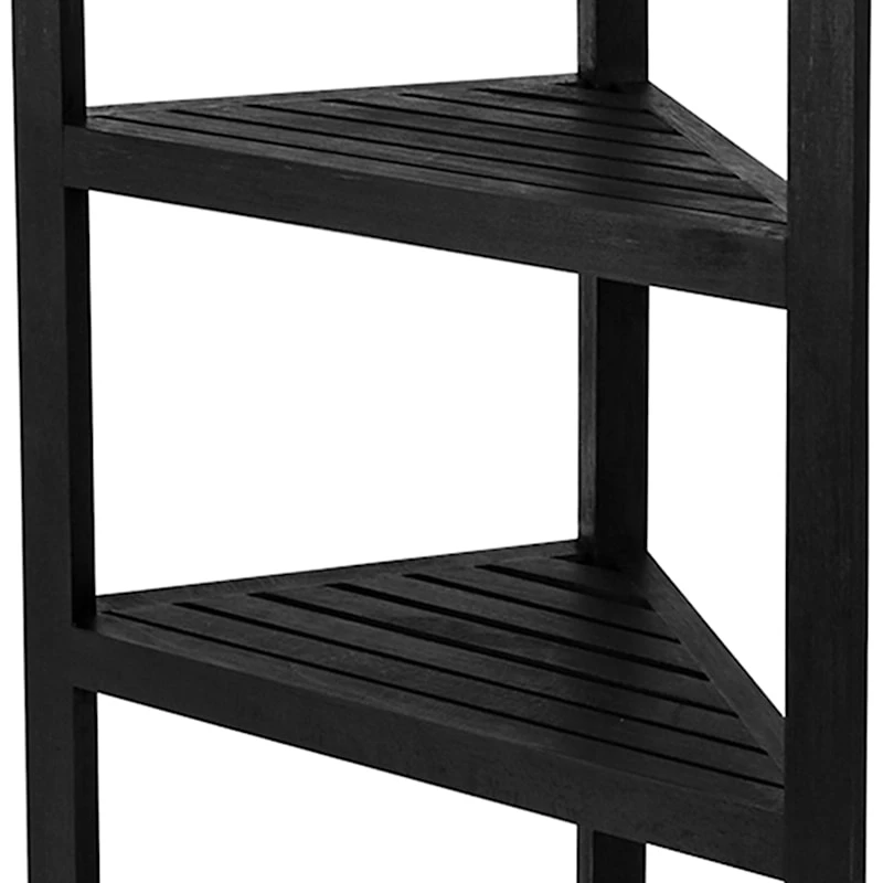 Borneo 4-Tier Corner Storage Stand, Black 4 Borneo 4-Tier Corner Storage Stand, Black - Image 2