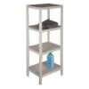 Borneo 4-Tier Corner Storage Stand, White Wood -Cleaning Essentials Sales borneo 4 tier corner storage stand white wood