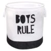Boys Rule Black & White Laundry Hamper, Medium -Cleaning Essentials Sales boys rule black white laundry hamper medium