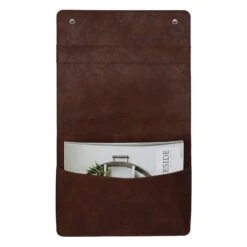 Brown Faux Leather Wall Organizer