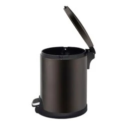 Brown Stainless Steel Round Pedal Bin, 5l -Cleaning Essentials Sales brown stainless steel round pedal bin 5l 3