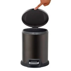 Brown Stainless Steel Round Pedal Bin, 5l -Cleaning Essentials Sales brown stainless steel round pedal bin 5l 5