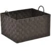 Brown Weave Storage Basket With Handles, Large 2 Brown Weave Storage Basket With Handles, Large -Cleaning Essentials Sales brown weave storage basket with handles large