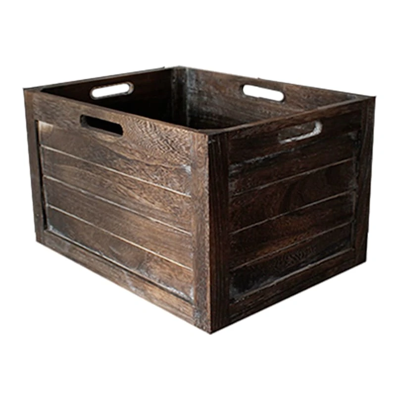 Brown Wooden Crate, Large 3 Brown Wooden Crate, Large